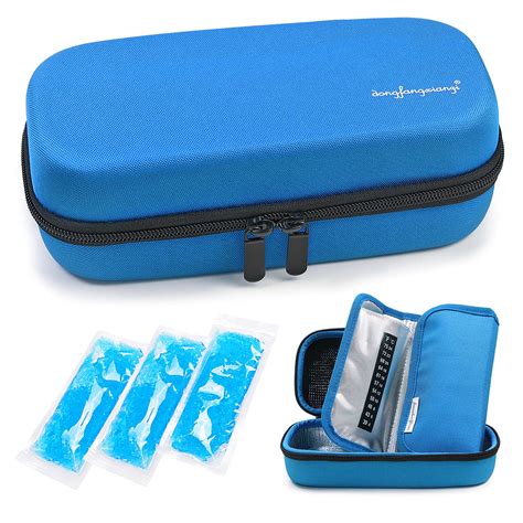 4ALLFAMILY Nomad 48H Insulin Pens Cooler Travel CASE Medicine Cooler Box EpiPen Carry Case Medical Travel Cooler Bag TSA Approved Diabetic Travel case with Biogel Ice Pack (3 Pen Medium, Blue) 4. . Best insulin travel case cooler